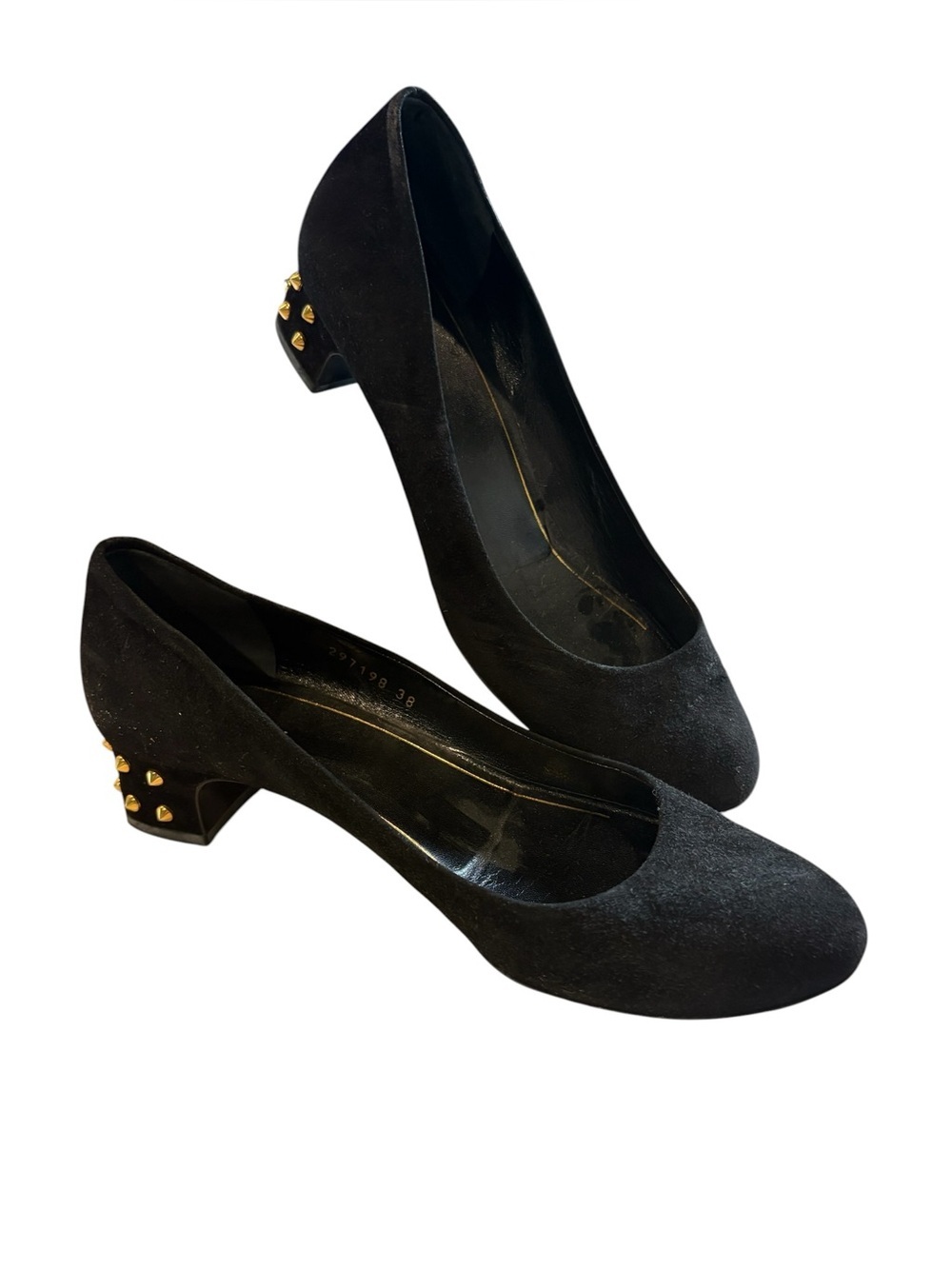 Gucci - Spike accents suede pumps Heels, shoes. Block heel. EU 38 / US 8